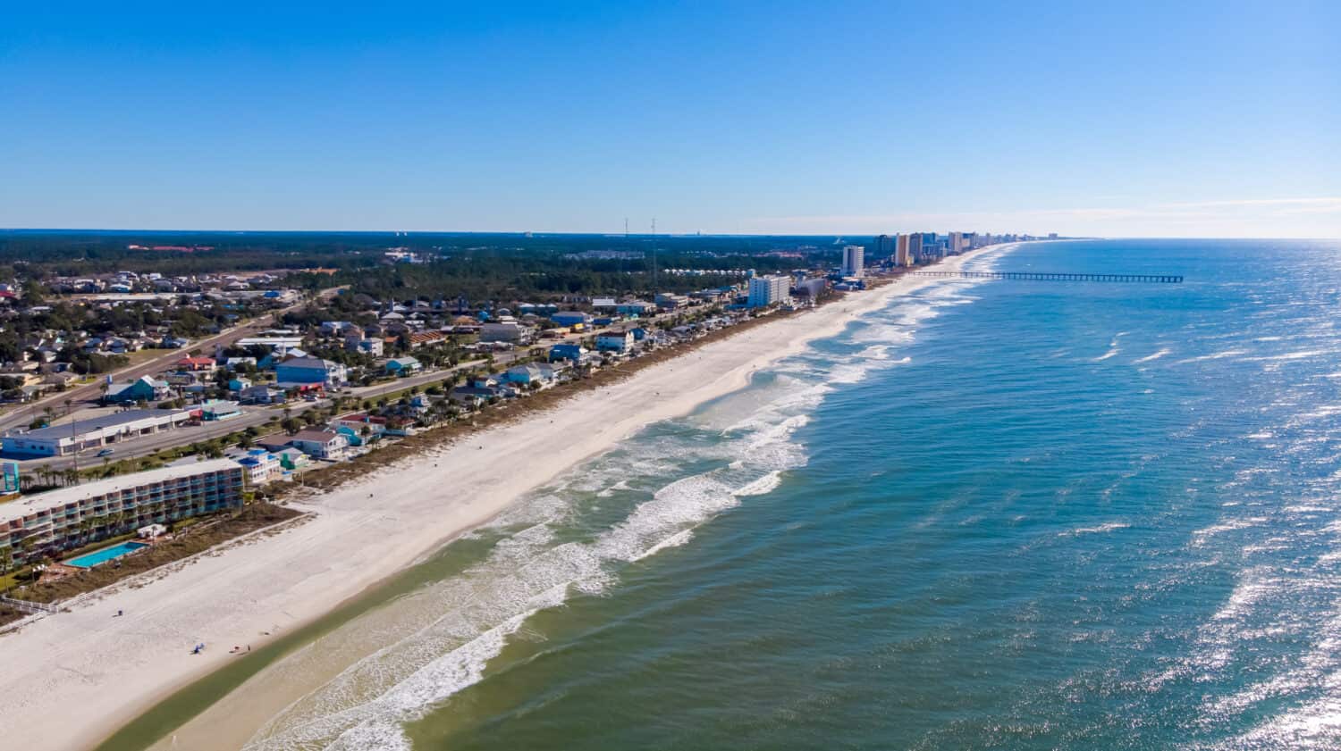 Vista aerea della città delle rive del Golfo, Alabama USA