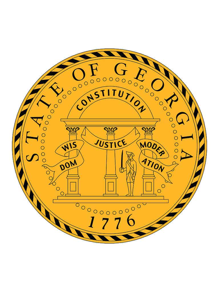 Primo piano del sigillo della Georgia.