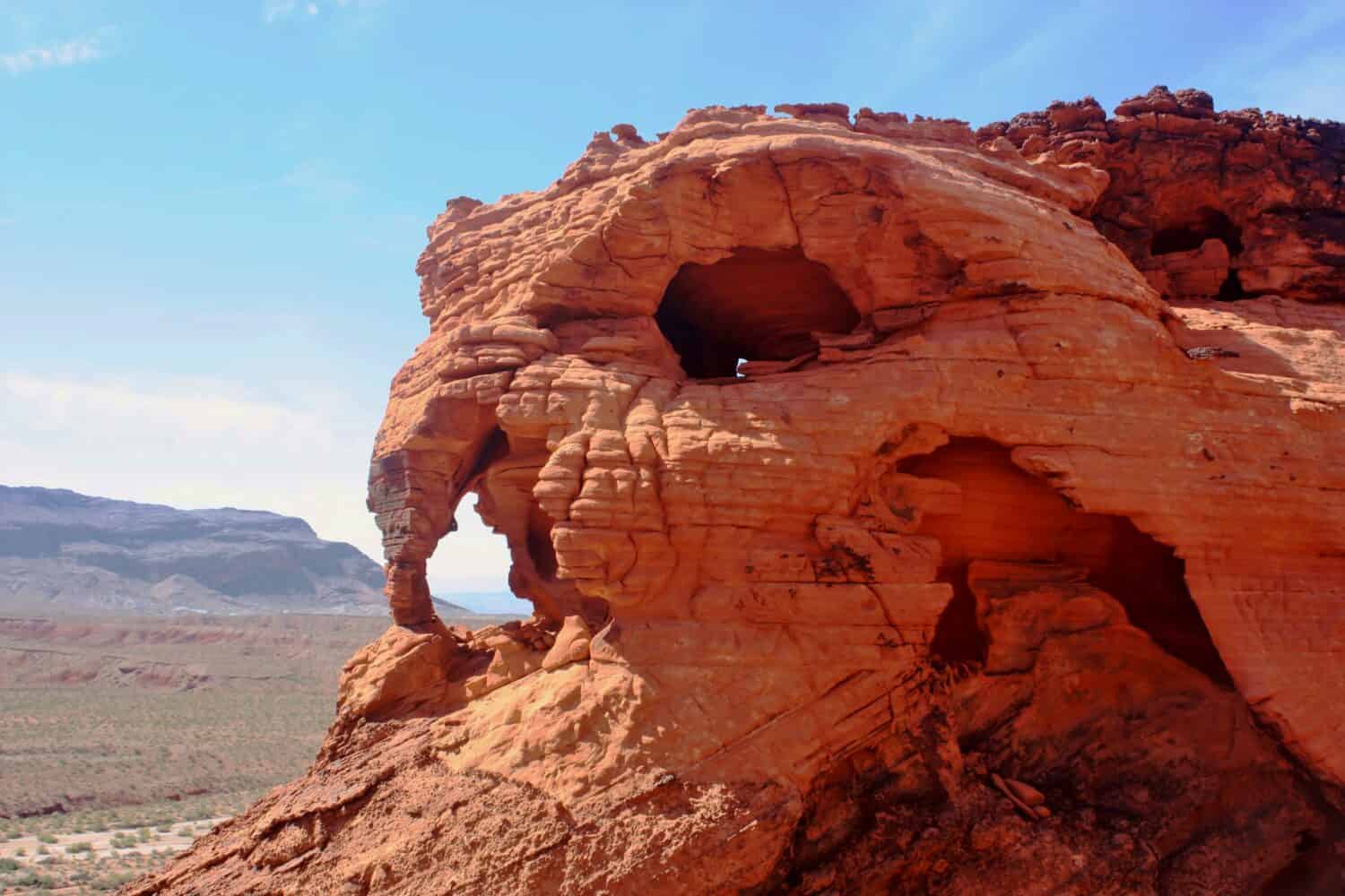 Formazione rocciosa in Little Finland aka Devil's Fire aka Hobgoblin's Playground, a sud di Mesquite, a est di Las Vegas, Clark County Nevada