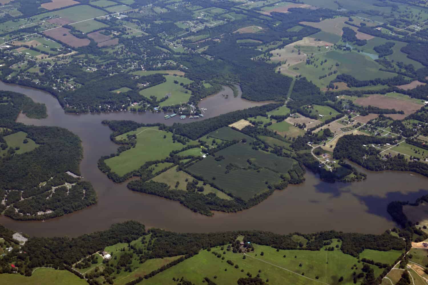 Vista aerea del Bledsoe Creek Gallatin Tennessee 