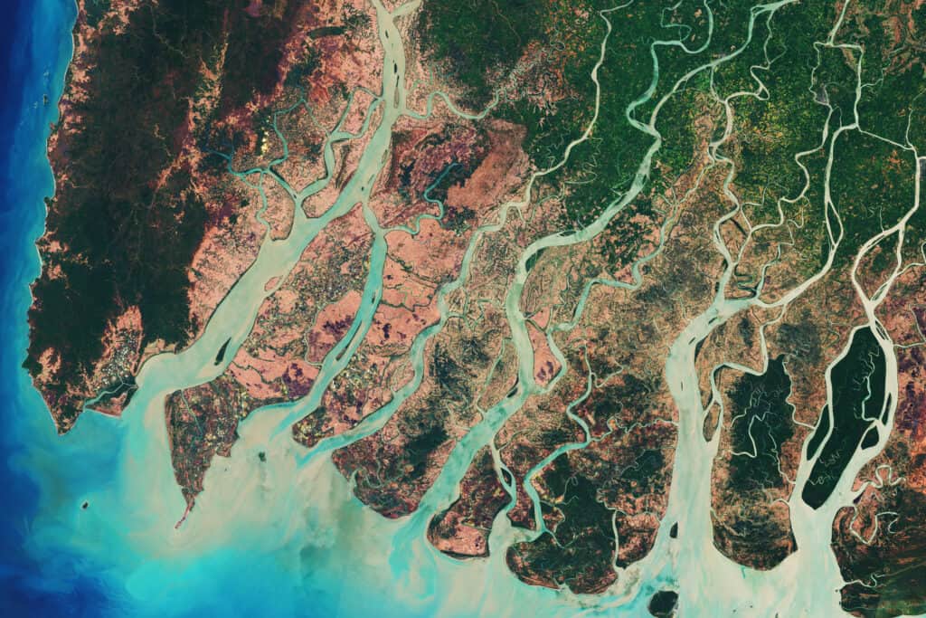 Delta del fiume all'Irrawady
