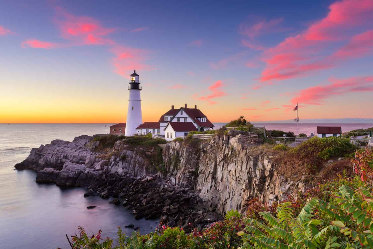 Portland Head Light a Cape Elizabeth, Maine, Stati Uniti d'America.