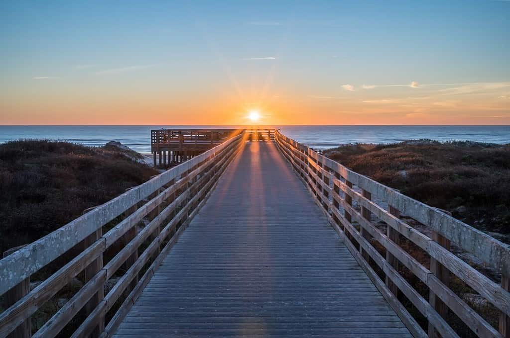 Mattina sulla spiaggia di Malaquite a Padre Island, Texas