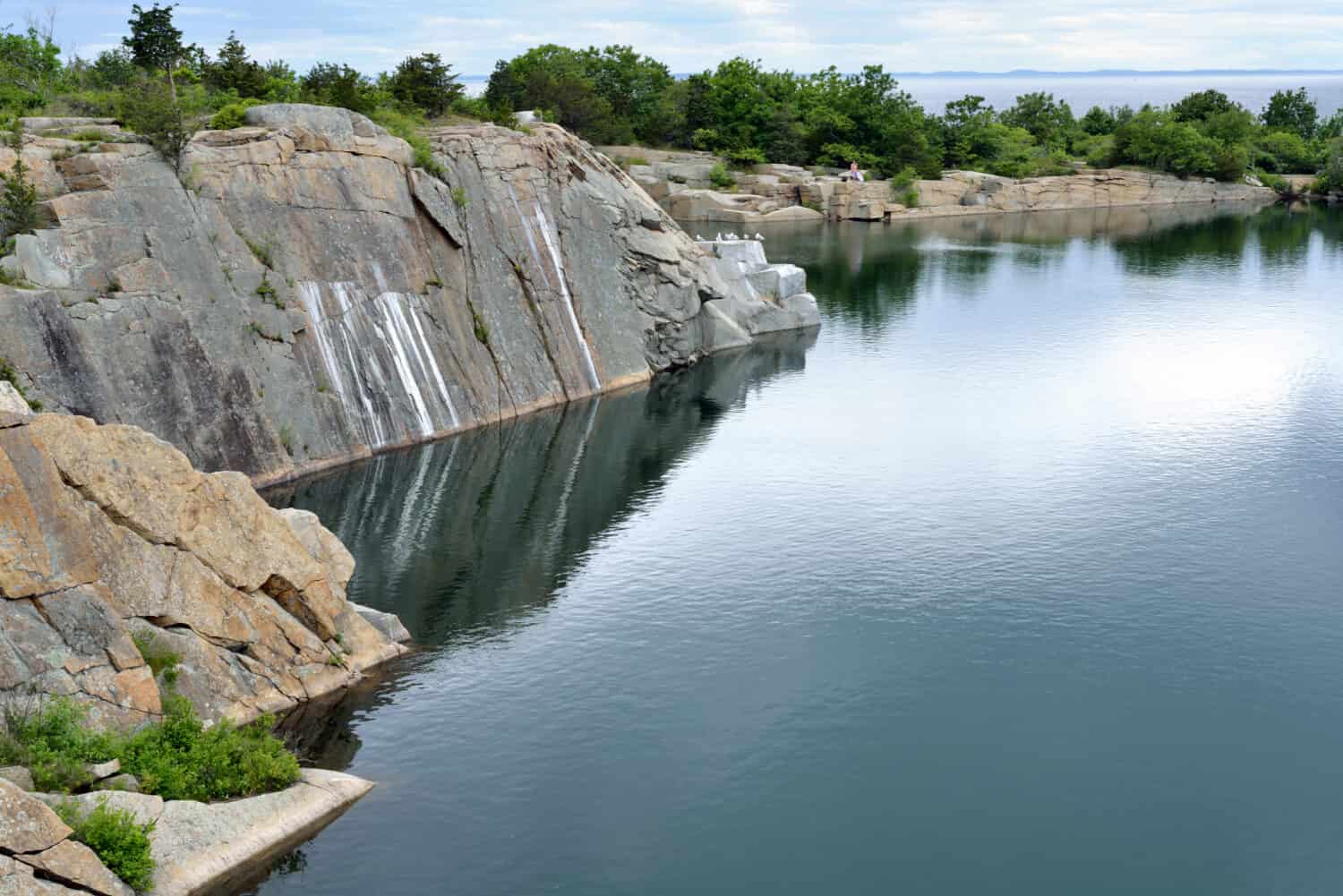 Cava di granito.  Halibut Point State Park a Rockport, Massachusetts