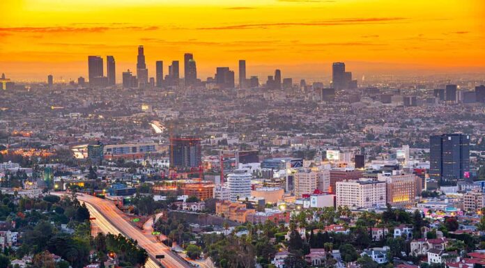 Orizzonte di Los Angeles, California, Stati Uniti d'America.