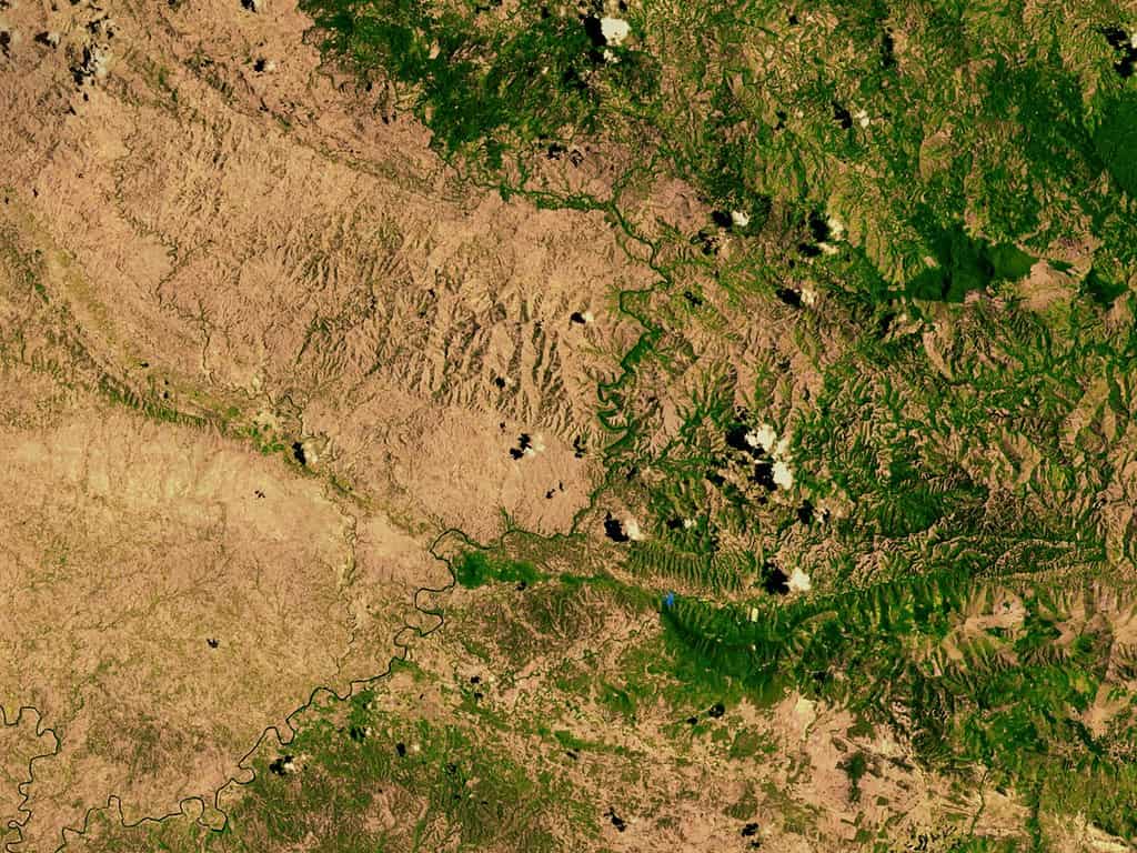 Il confine tra Haiti e la Repubblica Dominicana visto dallo spazio.