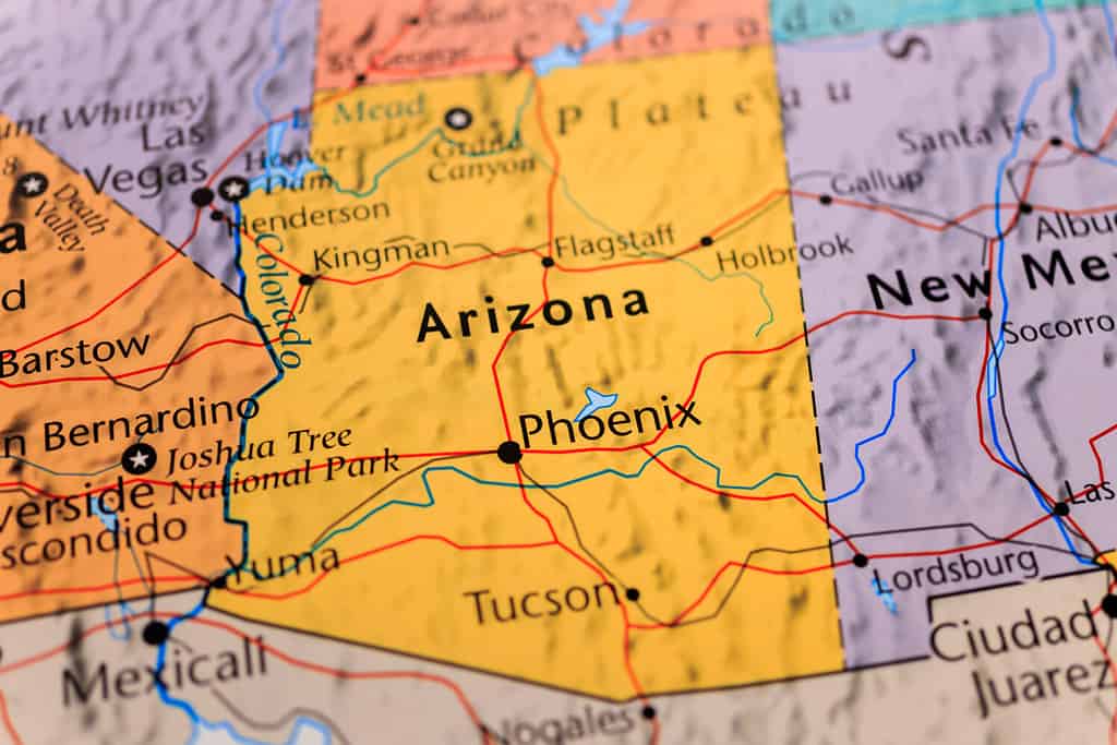Arizona sulla mappa