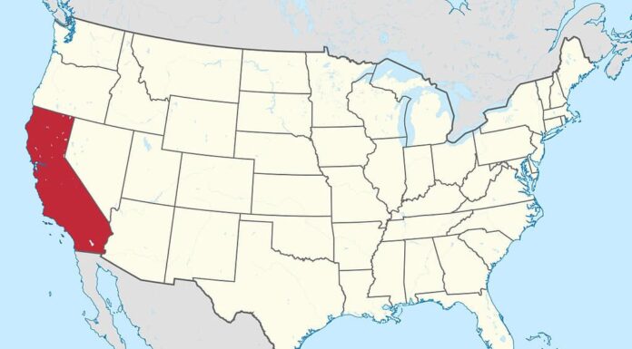 California sulla mappa degli Stati Uniti