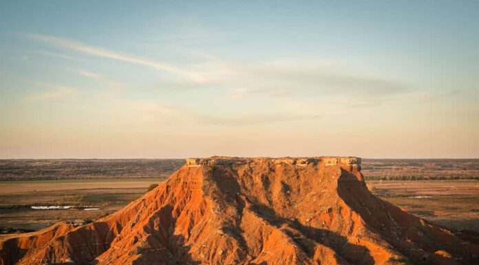 Glass Mountain a ovest di Enid, Oklahoma.