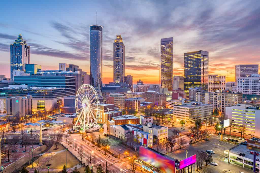 Orizzonte del centro di Atlanta, Georgia, Stati Uniti.