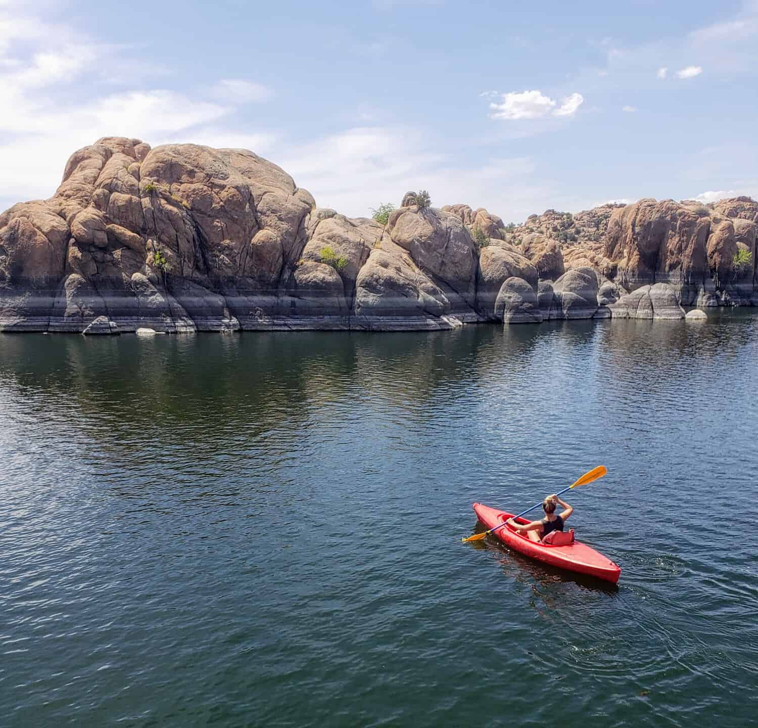 Red Kayaker al lago Watson, Arizona 