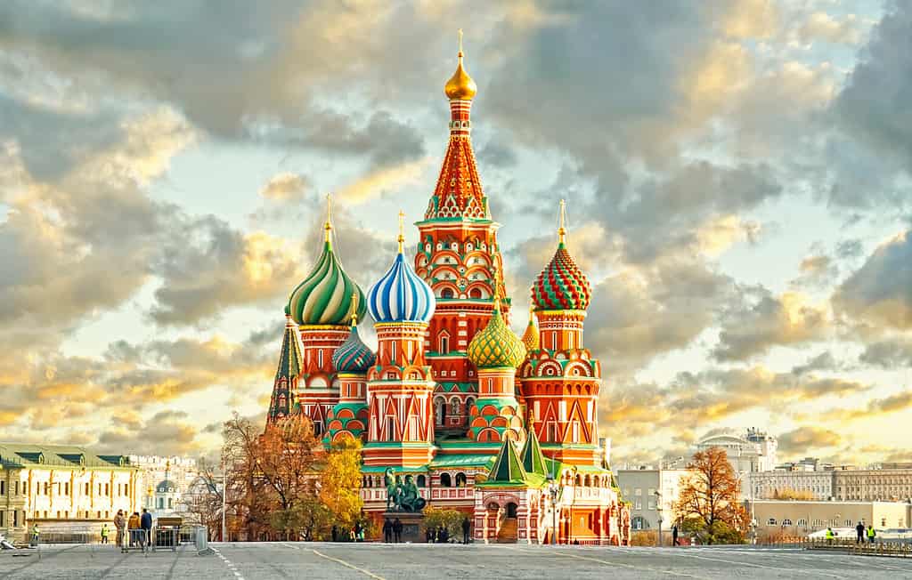 Mosca,Russia,Piazza Rossa,vista della Cattedrale di San Basilio
