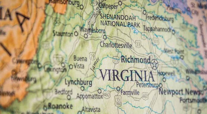 mappa della Virginia