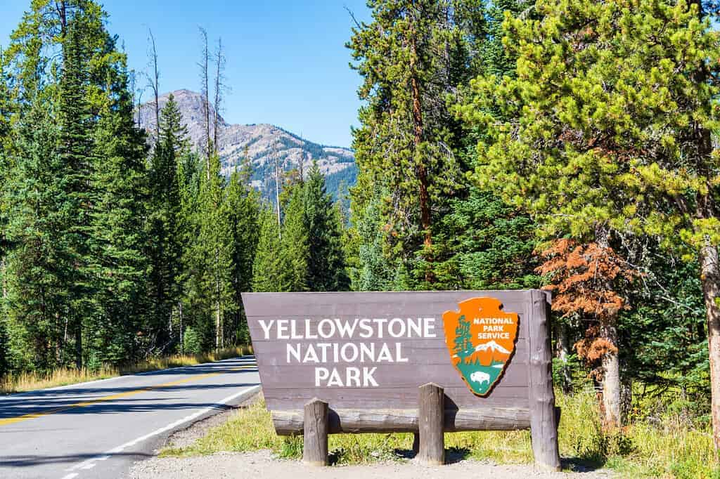 Segno del parco nazionale di Yellowstone