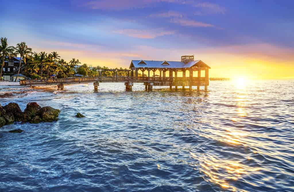 Molo in spiaggia a Key West, Florida USA