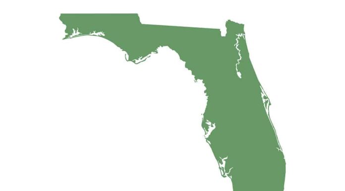 Florida - mappa dello stato degli Stati Uniti