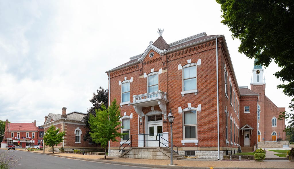 L'edificio del segretario di contea a Ste.  Ginevra, Missouri, USA