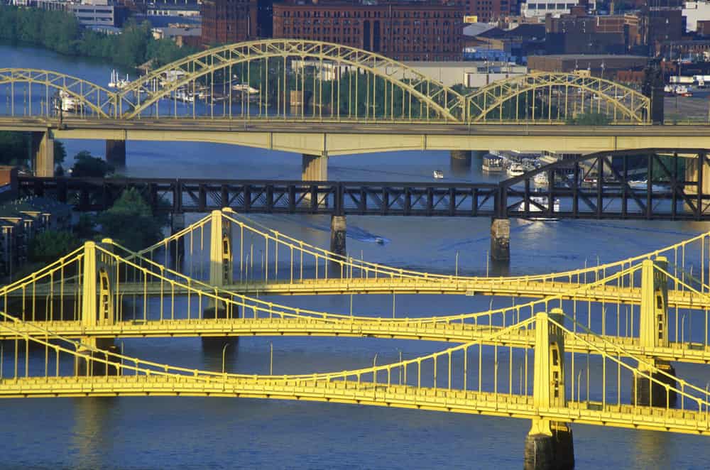 Ponti sul fiume Allegheny, Pittsburgh, Pennsylvania