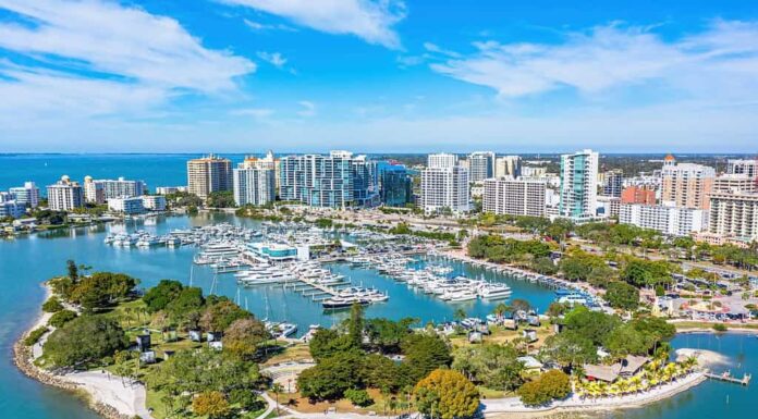 Sarasota Florida Downtown Bayfront Park Marina jack Golden Gate