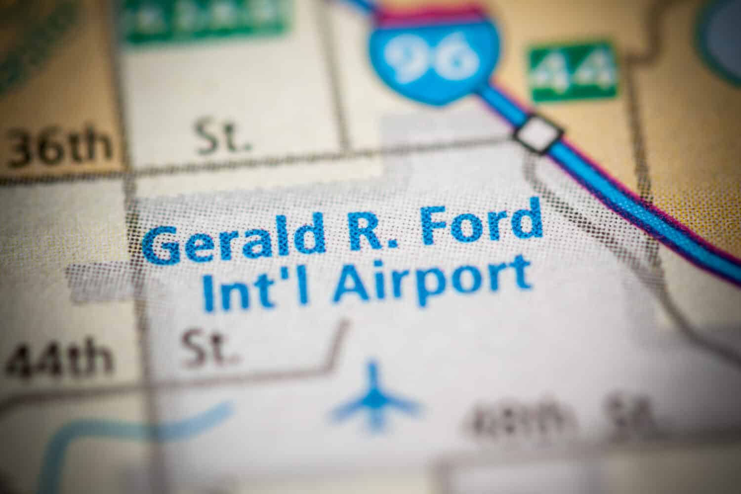 Aeroporto internazionale Gerald R. Ford.  Michigan.  Stati Uniti d'America
