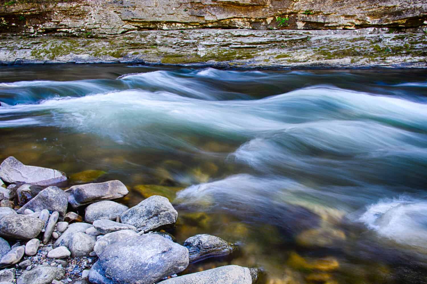 Acque profonde e fredde del Russell Fork.