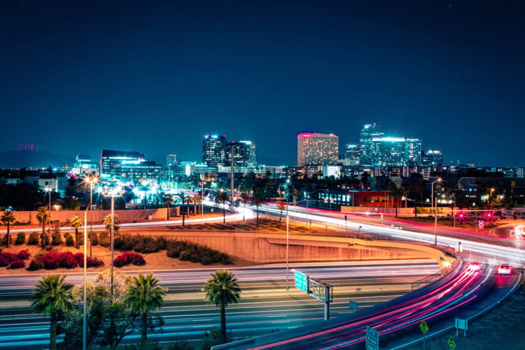 Downtown Phoenix, Arizona di notte