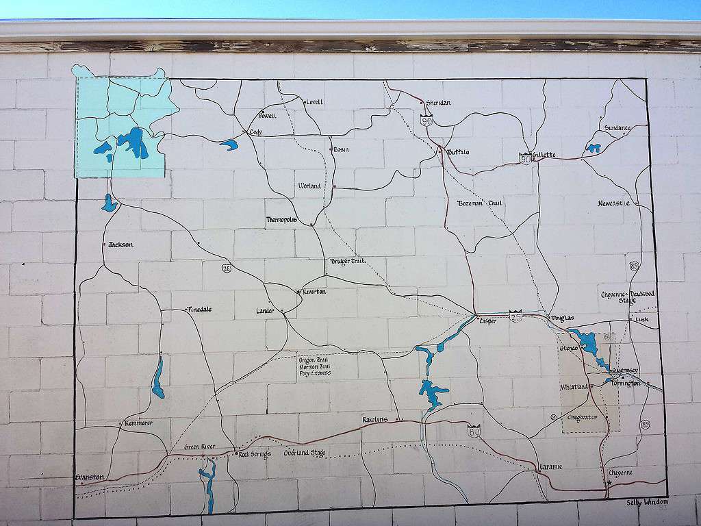 Murale della mappa del Wyoming