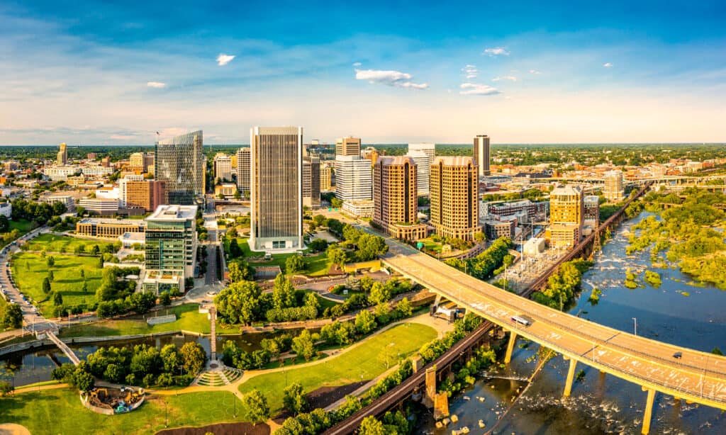 Richmond - Virginia, Virginia - Stato USA, Orizzonte urbano, Ponte - Struttura edile, Paesaggio urbano