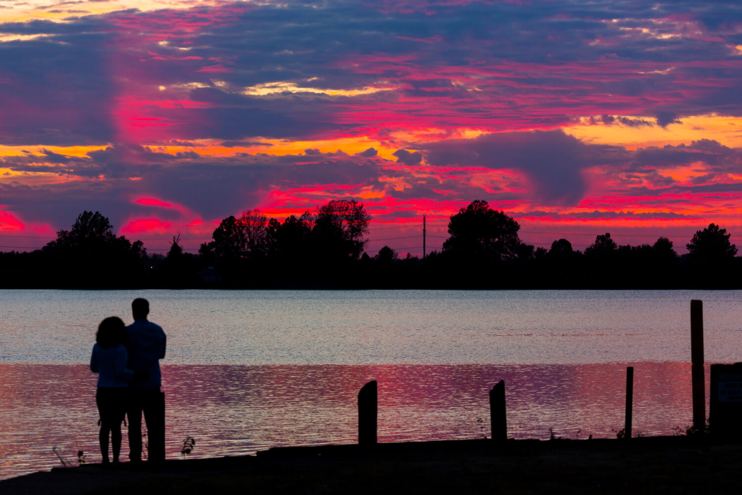 Tramonto sul lago creve coeur Missouri