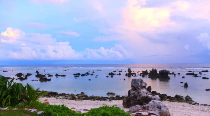 Rocce di corallo su una spiaggia di Anibare, Nauru (terzo paese più piccolo del mondo), South Pacific