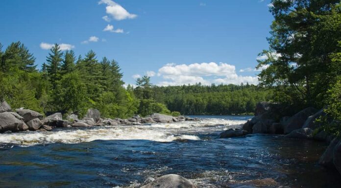 Il ramo occidentale del fiume Penobscot nel nord del Maine