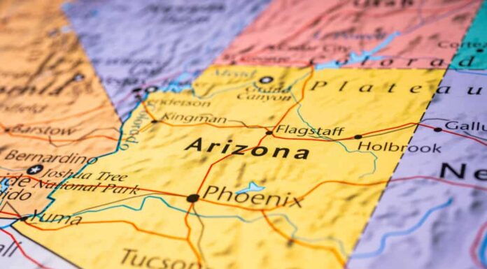 Arizona sulla mappa degli Stati Uniti