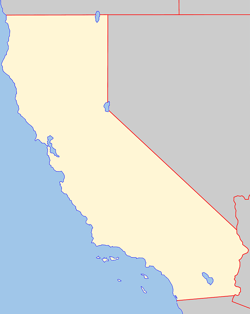 mappa vuota della California