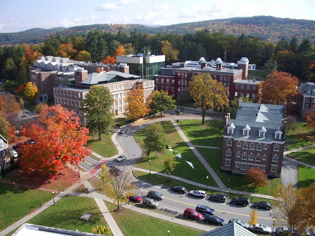 Dartmouth College - Una vista dell'East Campus dalla Baker Tower