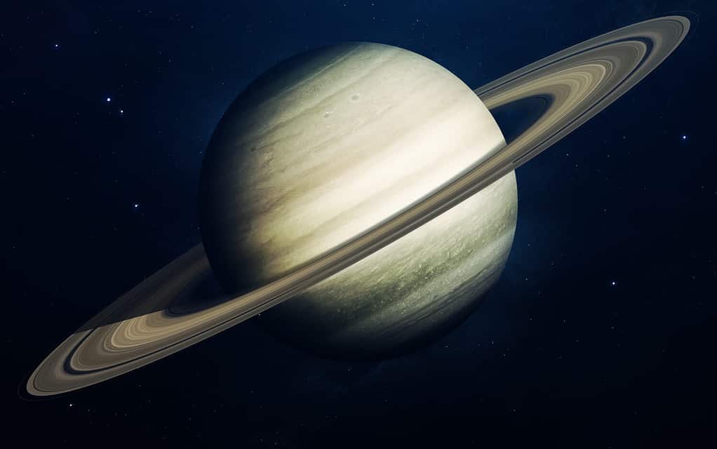 Saturno - pianeti del sistema solare in alta qualità.  Carta da parati scientifica.  Elementi forniti dalla NASA