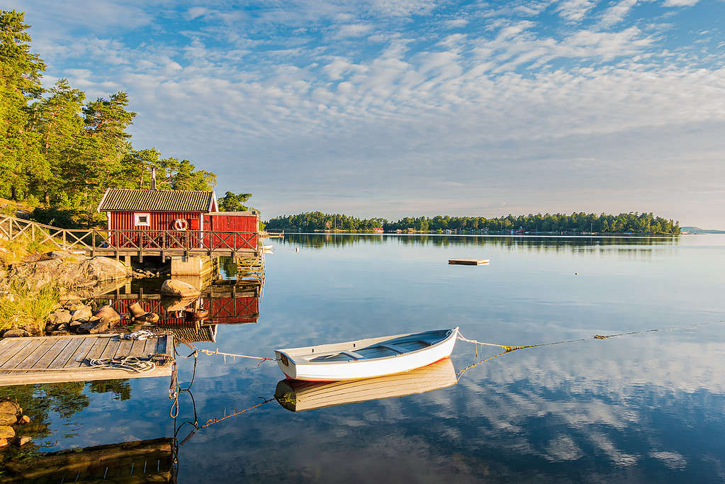 Arcipelago sulla costa del Mar Baltico in Svezia