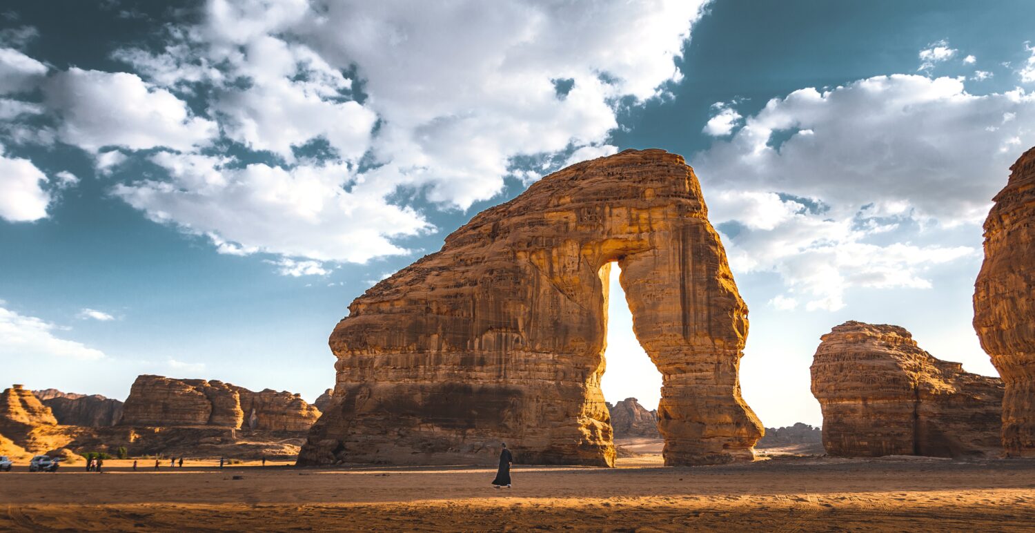 La famosa Roccia dell'Elefante ad Al Ula, Arabia Saudita
