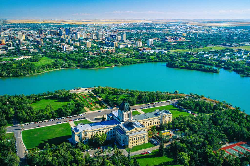 Antenna del palazzo legislativo, Regina, Saskatchewan, Canada