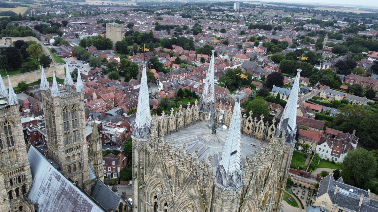 Vista dalla cima della cattedrale di Lincoln