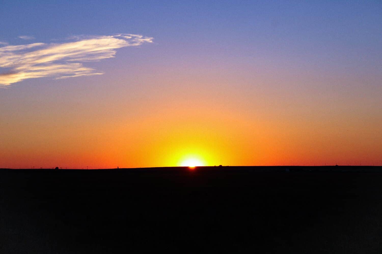 Semplice tramonto nel Kansas occidentale