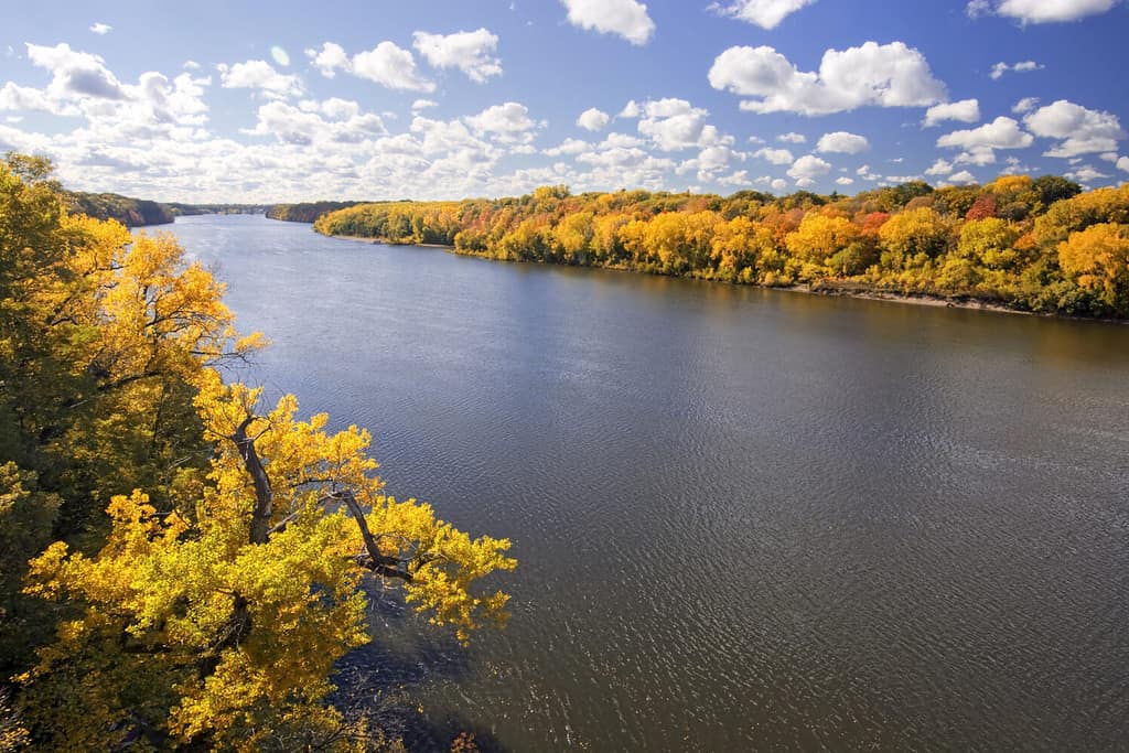 Colori autunnali lungo il fiume Mississippi, Minnesota