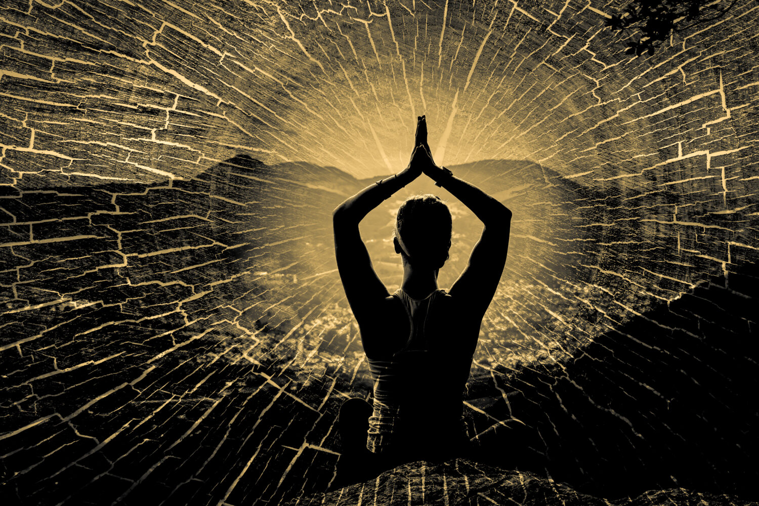 simbolo dell'illuminazione durante la meditazione yoga