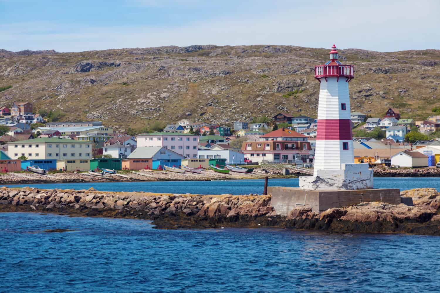 Faro di San Pietro.  Saint Pierre, Saint Pierre e Miquelon.