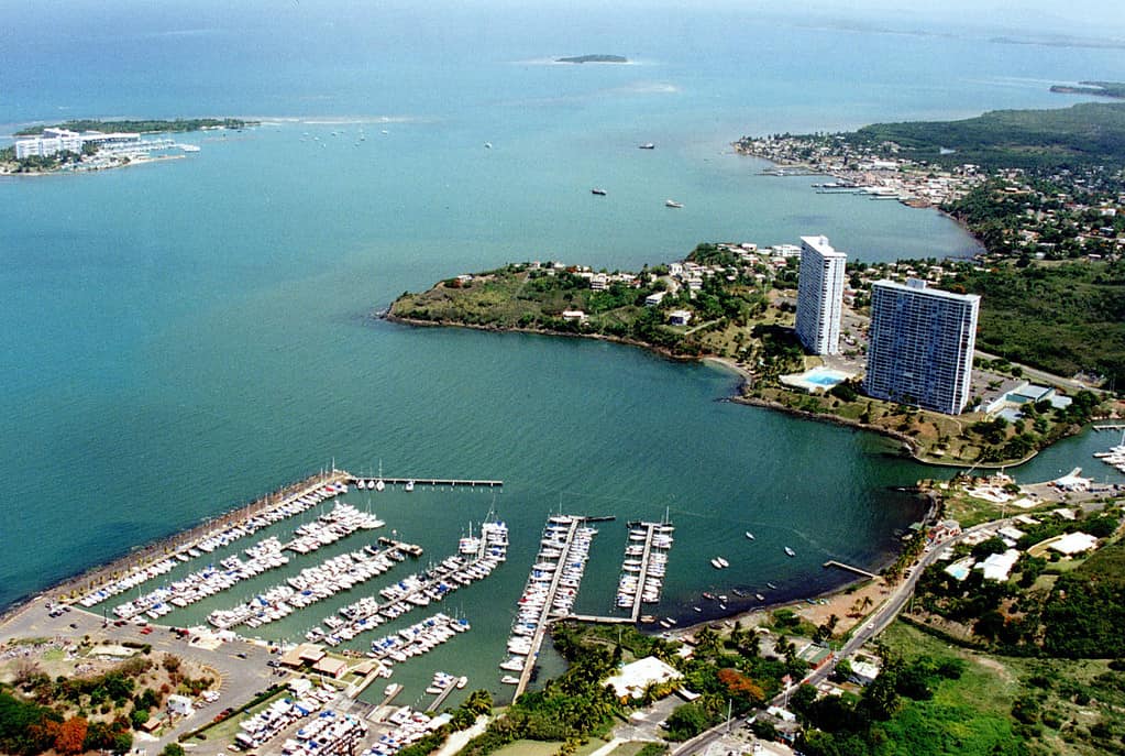 Veduta aerea del bacino di Fajardo, Porto Rico