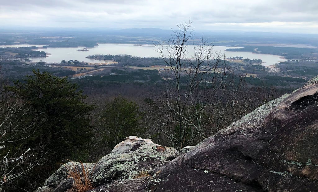 Viste del lago Weiss dalla Lookout Mountain vicino a Leesburg, Alabama