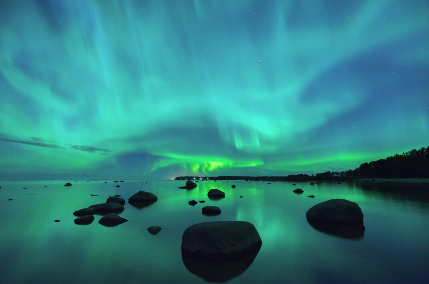 Aurora boreale sul Golfo di Finlandia