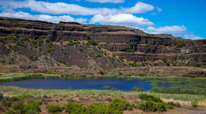 Veduta del parco statale di Dry Falls a Washington