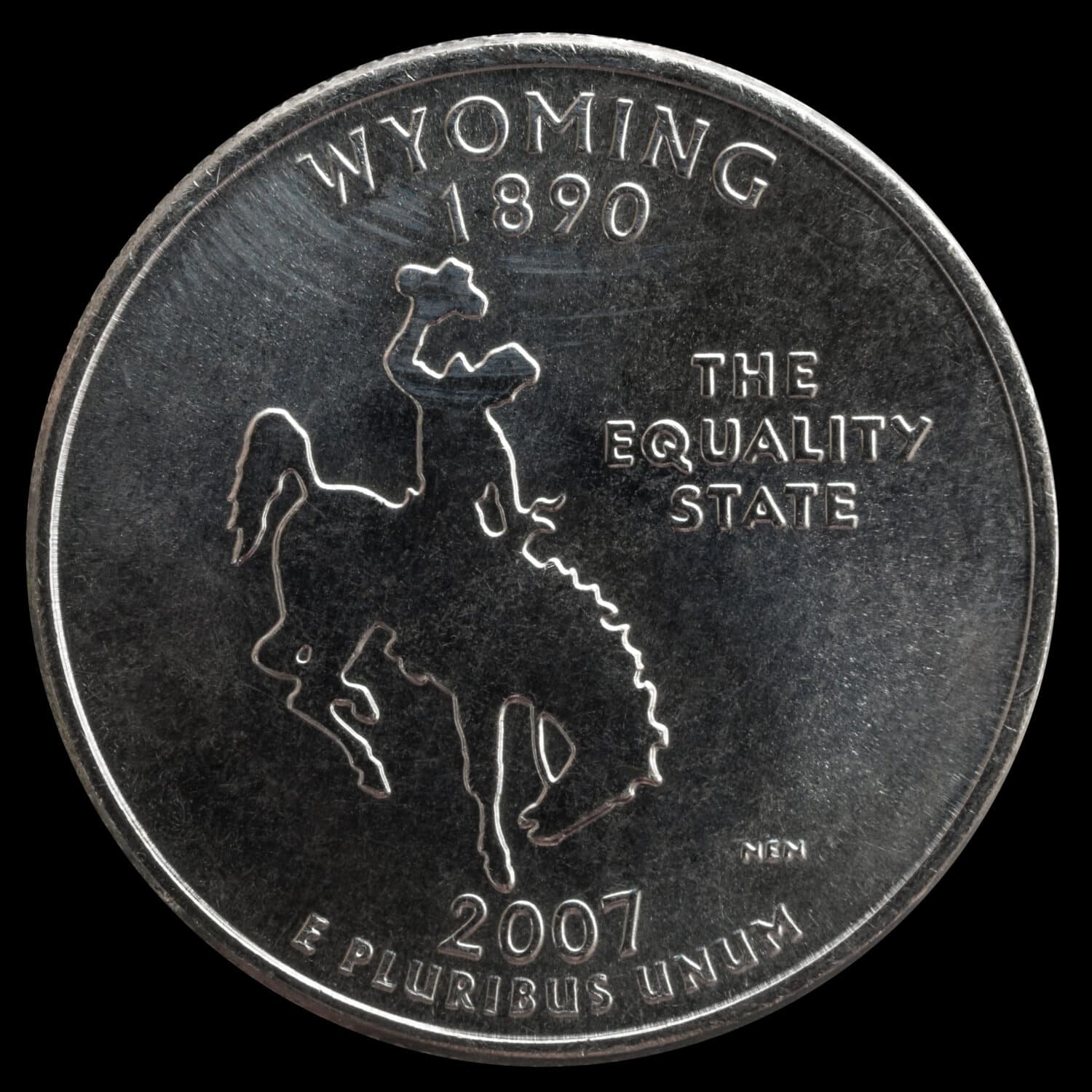 Moneta da 25 centesimi americani.  Stati e territori.  Wyoming