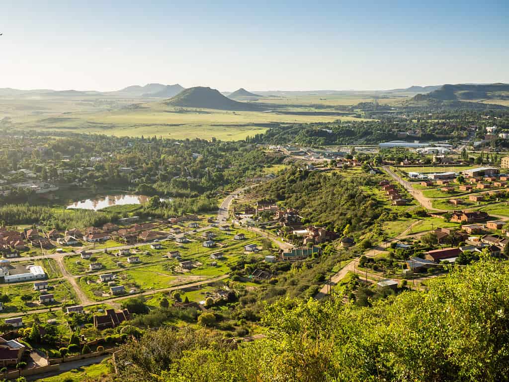 Vista su Maseru, la capitale del Lesotho.