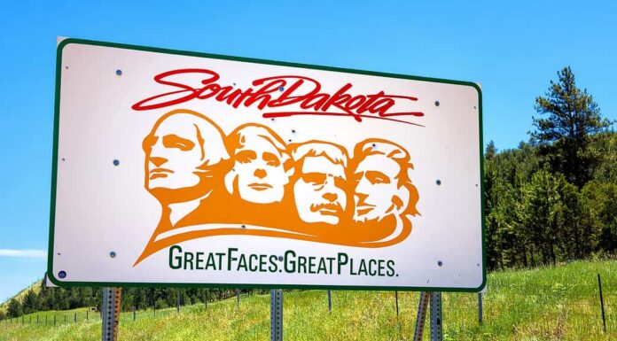 Segnale di benvenuto del South Dakota